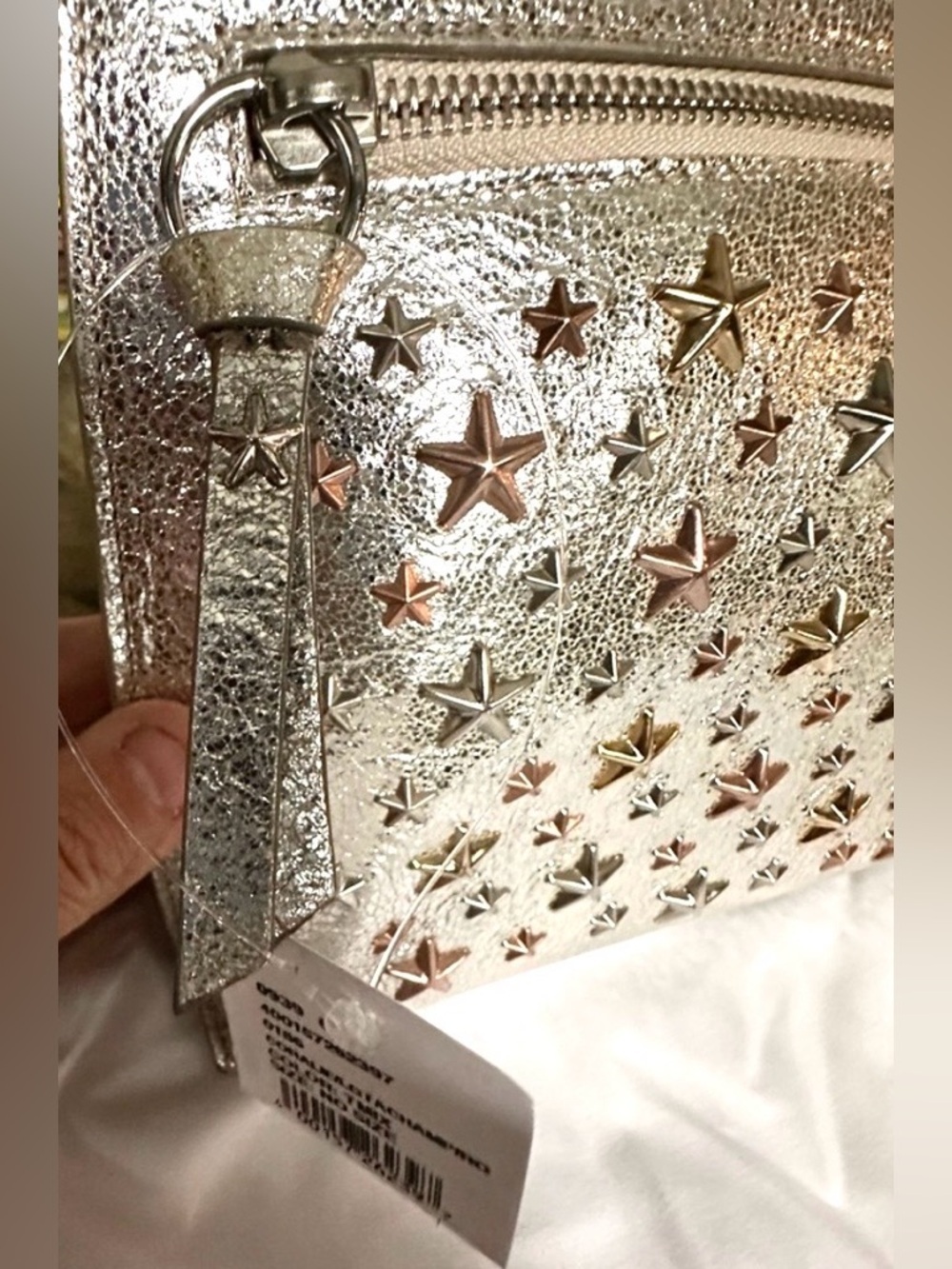 SOLD OUT Jimmy Choo Star Stud Metallic Leather Clutch NWT - Picture 4 of 13